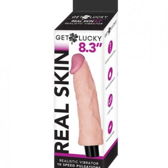 Voodoo Get Lucky 8.3" Real Skin Series Vibrating - Flesh
