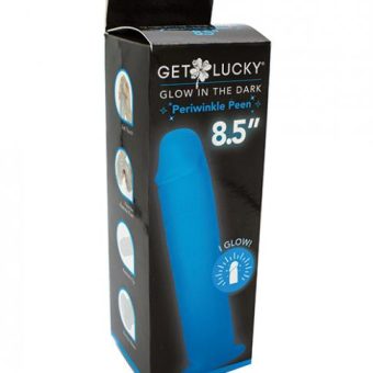 Get Lucky 8.5" Glow In The Dark Periwinkle Peen Dildo
