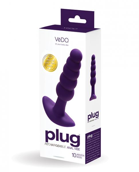 Vedo Plug Rechargeable Anal Plug - Purple