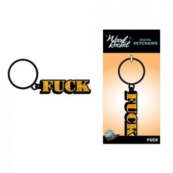 Wood Rocket Fuck Keychain - Gold