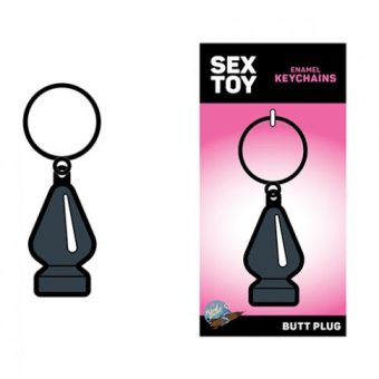 Wood Rocket Butt Plug Keychain - Black