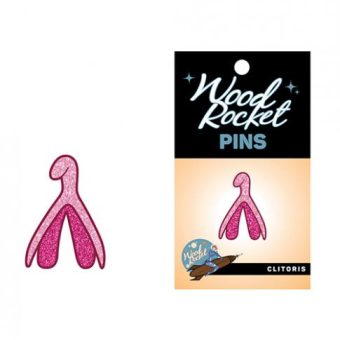 Wood Rocket Clitoris Large Pin - Pink