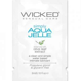 Wicked Simply Aqua Jelle Water Based Lubricant  .1oz