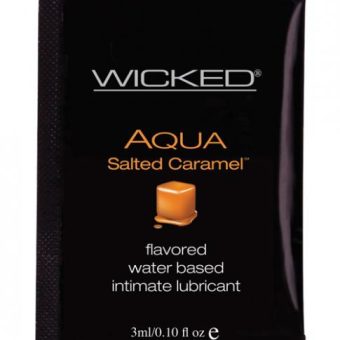 Wicked Sensual Care Collection Aqua Waterbased Lubricant - 3 ml. Packet Salted Caramel