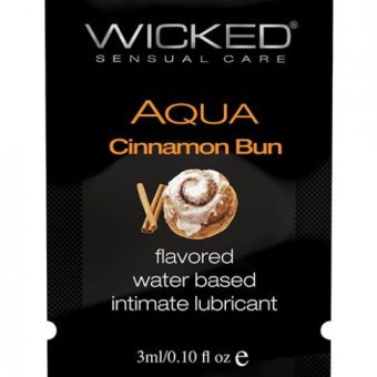 Wicked Sensual Care Aqua Waterbased Lubricant - .1 Oz Cinnamon Bun