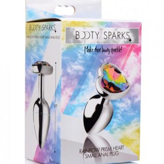 Bootysparks Rainbow Prism Heart Anal Plug - Small