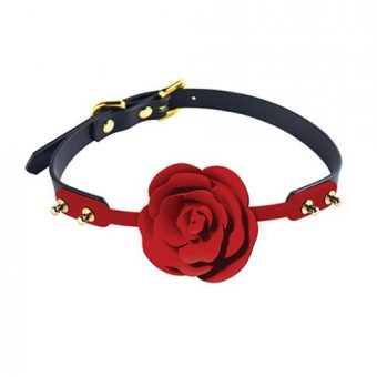 Zalo Rose Ball Gag - Red/black