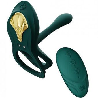 Zalo Bayek Vibrating Couples Ring W/remote - Turquoise Green