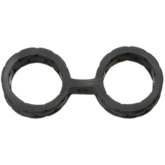 Japanese Bondage Silicone Cuffs Large Black