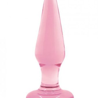 Crystal Glass Tapered Butt Plug Small Pink