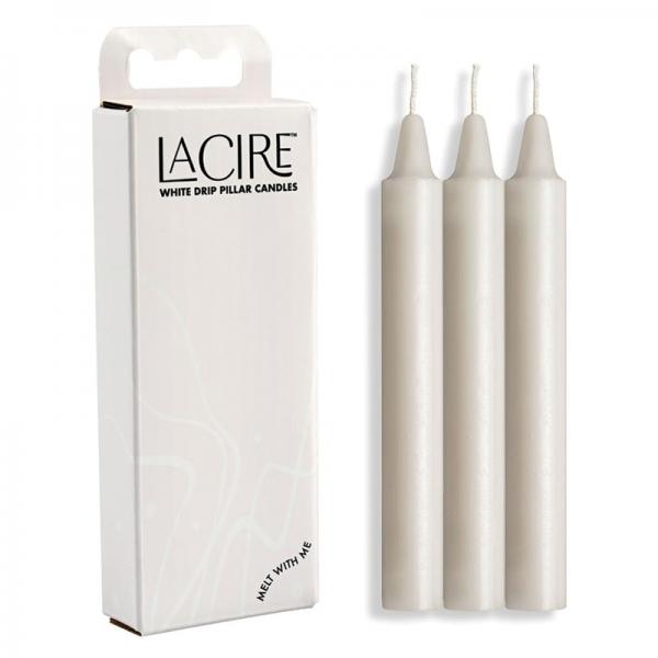 Lacire Drip Pillar Candles - White