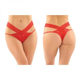 Daphne Microfiber Brazilian-cut Panty With Criss-cross Lace Waistband 6-pack L/xl Red