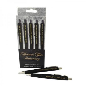 Offensive Office Stationery (pens) Assorted Sayings. (5-pack)