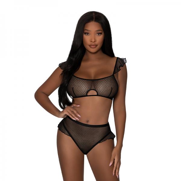 Magic Silk Girl Next Door Bralette & Panty Black S/m