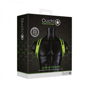 Ouch! Glow Sling Harness - Glow In The Dark - Green - L/xl