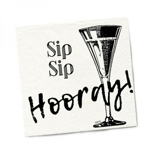 Twisted Wares Sip Sip Hooray Napkins 20-pack