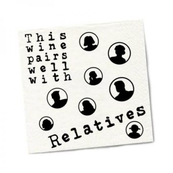 Twisted Wares Wine Pairs Well With Relatives Napkins 20-pack