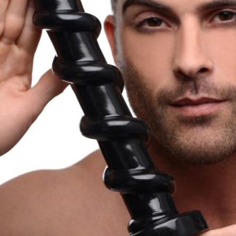 Mighty Screw 9.5 Inches Dildo Black