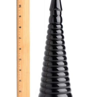 Giant Ribbed Anal Cone Black