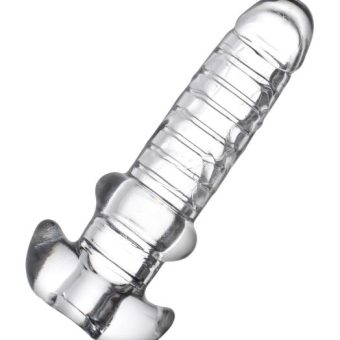 Tight Hole Clear Ribbed Penis Sheath
