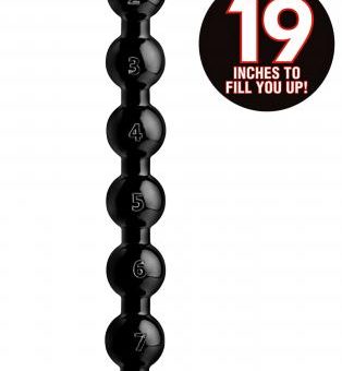 Hosed 19 Inches Beaded Thick Anal Snake Black