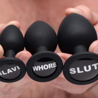 Dirty Words Anal Plug Set 3 Piece Black Plugs