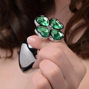 Booty Sparks Lucky Clover Gem Anal Plug Large Silver