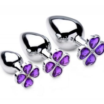 Booty Sparks Violet Flower Gem Anal Plug Set