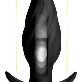 Kinetic Thumping 7X Swirled Anal Plug Black