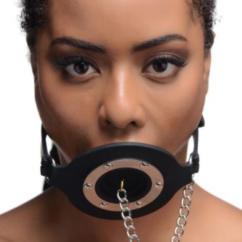 Pie Hole Silicone Feeding Gag Black O/S