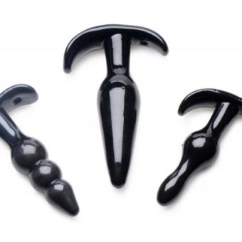 Anal Teaser Comfort Trainer Kit 3 Style Butt Plugs Black