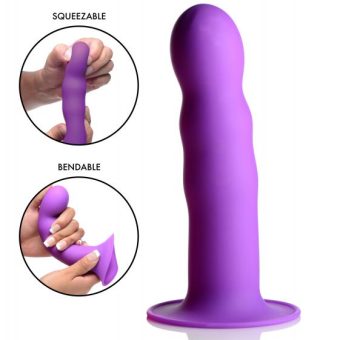 Squeeze-It Squeezable Wavy Dildo Purple