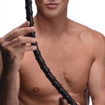 Hosed Swirled 18 Inches Thin Anal Snake Black