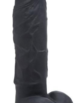 Power Pecker 7 Inch Silicone Dildo With Balls - Black