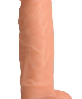 Power Pecker 7 Inch Silicone Dildo With Balls - Flesh