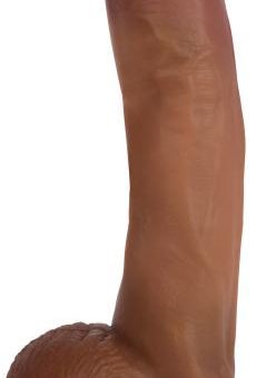 Jock Dark Bareskin Vibrating Dildo With Balls - 10 Inch