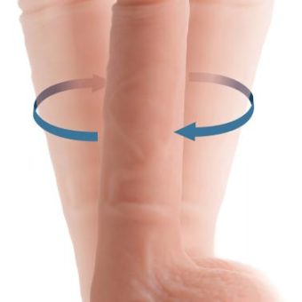 Vibrating And Rotating Remote Control Silicone Dildo With Balls - 8 Inch