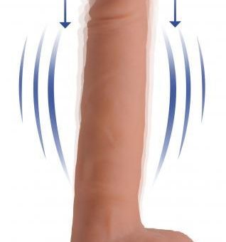 Vibrating & Thrusting Remote Control Silicone Dildo - 9 Inch