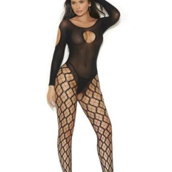 Long Sleeve Bodystocking Black O/s