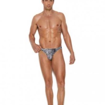Zebra Snap Closure Thong L/xl
