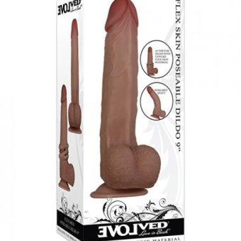 Flexaskin Poseable Dildo 9 Dark "