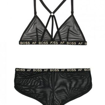 Vibes Boss AF Bralette & Retro Shorts Black M/L