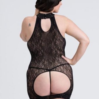 Fifty Shades Captivate Plus Size Black Lace Spanking Mini Dress O/s Queen