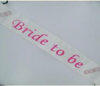 Bride 2B Sash W/Pink Stones
