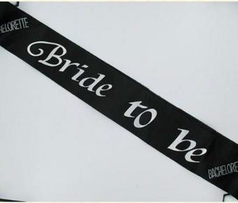 Bride 2B Sash Black W/Clear Stones