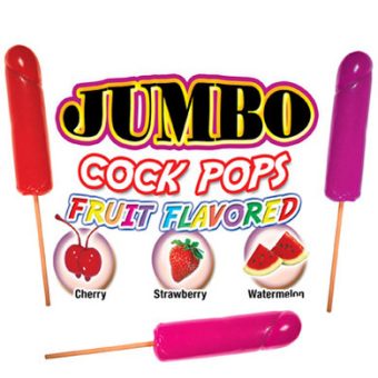 Jumbo Fruit Flavored Cock Pops 6Pc Disp.
