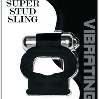 Wet Dreams Super Stud Sling Black Vibrating Ring