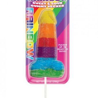 Sweet & Sour Jumbo Rainbow Gummy Cock Pop