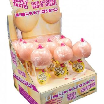 Lil Boobie Pops Display 9 Piece Lollipops Strawberry Flavor