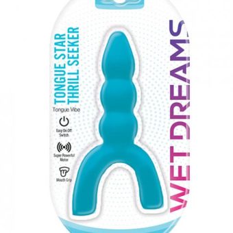Tongue Star Thrill Seeker Tongue Vibe Pleasure Ribs Mouth Grip Blue